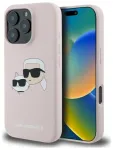 Karl Lagerfeld KLHMP16LSKCHPPLP Hardcase Silicone Double Heads Print Aizsargapvalks priek&scaron; iPhone 16 Pro 6.3" / rozā