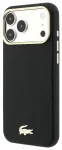 Lacoste PU Leather Champs Elysees Gold Logo MagSafe Case Aizsargapvalks priek&scaron; iPhone 18 Pro / melns