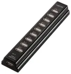 Logilink USB-HUB 10-Port su maitinimo bloku Black plastikas