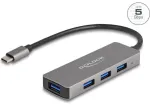 DELOCK 4 prievadų USB 5 Gbps &scaron;akotuvas su USB Type-C jungtimi