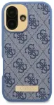 Guess GUHMP16LU4GPRB iPhone 16 Pro 6.3" mėlynas|blue kietas dėklas 4G Logo Plate MagSafe