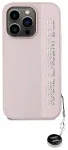 Karl Lagerfeld PU Saffiano Rhinestone Charm Case Aizsargapvalks priek&scaron; iPhone 15 Pro / rozā
