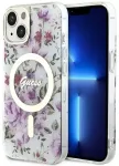 Guess GUHMP14MHCFWST iPhone 14 Plus 6.7" skaidrus kietas dėklas Flower MagSafe