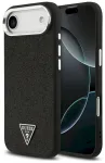 Case Guess Glitter Triangle Logo MagSafe Aizsargapvalks priek&scaron; iPhone Air / melns