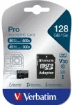 SD MicroSD atminties kortelė 128GB Verbatim SDHC Pro Class 10 + adapteris mažmeninei prekybai