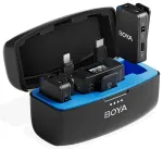 Mikrofony krawatowe BOYA BOYAMIC 2-02 bezprzewodowe 2.4 GHz - czarne