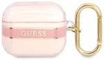 Guess GUA3HHTSP Aizsargapvalks priek&scaron; AirPods 3 Strap Collection / rozā