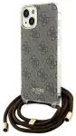 Guess GUHCP15SHC4SEW Crossbody Cord 4G Print Aizsargapvalks priek&scaron; iPhone 15 / 14 / 13 6.1" / brūns