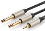 UGREEN 10613 Audio kabelis 1 m 2 x 6.35mm to 3.5mm / melns
