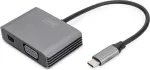 DIGITUS Adapteris USB-C Male -> VGA Female / MiniDP Female 4K/30Hz 20cm