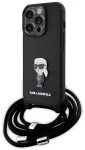 Karl Lagerfeld Crossbody Saffiano Monogram Metal Pin Karl & Choupette Back Case Aizsargapvalks Priek&scaron; Apple iPhone 15 Pro