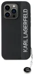 Karl Lagerfeld PU Saffiano Rhinestone Charm Case Aizsargapvalks priek&scaron; iPhone 15 Pro / melns