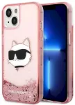 Karl Lagerfeld KLHCP14MLNCHCP Glitter Choupette He Aizsargapvalks priek&scaron; iPhone 14 Plus/15 Plus 6,7" / rozā