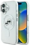 Karl Lagerfeld KLHMP16MHLSKCH Hardcase IML Metal Karl&Choupette Head Aizsargapvalks priek&scaron; iPhone 16 Plus 6.7" / balts