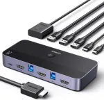 UGREEN CM664 KVM slēdzis 2 in 1 HDMI / USB-A / USB-B / USB-C / micro USB 4K@60Hz