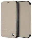 BMW BMFLBKI61LLST Book Logo Imprint Aizsargapvalks priek&scaron; iPhone Xr / taupe
