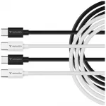 Verbatim Essentials Sync&Charge duomenų perdavimo ir įkrovimo laidas | USB-C į USB-C | 60W | 1m | juodas, baltas | 2 vnt. komplektas