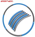 SportVida sulankstomas putplasčio Hula Hoop gimnastikos lankas 90cm 700gr Pilkas / Mėlynas