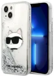 Karl Lagerfeld KLHCP14MLNCHCS Hardcase Glitter Choupette Aizsargapvalks priek&scaron; iPhone 14 Plus/15 Plus 6.7" / sudraba