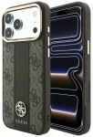 Guess 4G with Stripe Round and Classic Logos telefono dėklas su MagSafe palaikymu iPhone 18 Pro | iPhone 17 Pro rudas