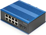 Switch Digitus DIGITUS Industrinis 8+2 prievadų Gigabit Ethernet PoE jungiklis 8 prievadai GE PoE RJ45 2 GE SFP prievadai