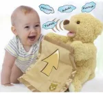 Jamara e.K. Bear - Mr Babble - kelia ir nuleidžia rankas su antklode, žaidžia slėpynes, kalba ir