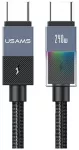 USAMS SJ777 duomenų perdavimo ir įkrovimo laidas | USB-C į USB-C | PD | 240W | 1.2m | pilkas