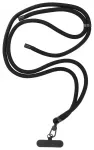 SWING (8mm) Phone lanyard, Phone pendant with adjustable length / cord length 165cm (max 82.5cm in the loop) / on the shoulder or neck - black