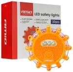 LED safety lights 12SMD+3SMD 10 pcs red AMIO-04672