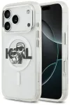 Etui Karl Lagerfeld IML Glitter Karl &  Choupette Sketch Logo MagSafe do iPhone 17 Pro przezroczysty