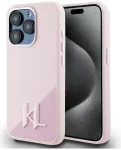 Case Karl Lagerfeld Silicone Shadow Metal Initial MagSafe Aizsargapvalks priek&scaron; iPhone 15 Pro / rozā