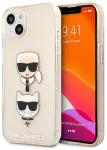 Karl Lagerfeld KLHCP13SKCTUGLGO Glitter Karl`s & Choupette Hardcase Aizsargapvalks priek&scaron; iPhone 13 mini 5,4" / zelta