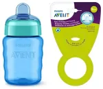 Philips Avent SCF553/05 Easy Sip Mācību krūzīte 260ml 9M+ ar silikona snīpi / zila