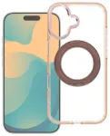 Case for iPhone 12 Frame Circle Stand compatible with MagSafe gold
