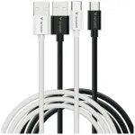 Verbatim Essentials duomenų perdavimo ir įkrovimo laidas | USB-A į USB-C | 18W | 1m | juodas, baltas | 2 vnt. komplektas