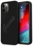 Guess GUHCP12LLSVSBK Script Vintage Aizsargapvalks priek&scaron; iPhone 12 Pro Max 6,7" / melns