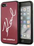 Karl Lagerfeld KLHCI8DLKSRE Hard Case Signature Glitter Aizsargapvalks priek&scaron; iPhone 7/8/SE 2020 / SE 2022 / sarkans