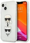Karl Lagerfeld KLHCP13SKCTUGLS Glitter Karl`s & Choupette Aizsargapvalks priek&scaron; iPhone 13 mini 5,4" / sudraba
