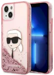 Karl Lagerfeld KLHCP14MLNKHCP Glitter Karl Head Aizsargapvalks priek&scaron; iPhone 14 Plus / 15 Plus 6,7" / rozā