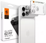 Spigen Glas.tR EZ Fit Optik Pro XL kameros apsauginis stiklas telefonui iPhone 18 Pro Max sidabrinis su montavimo rėmeliu