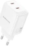 Borofone BN31 kelioninis įkroviklis | 45W | GaN, PD, QC | USB-C | baltas