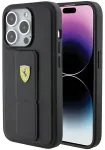 Ferrari FEHCP15XGSPSIK iPhone 15 Pro Max 6.7" juodas / black standus dėklas Grip Stand Metal Logo
