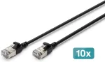 Digitus DIGITUS Plok&scaron;čias tinklo kabelis CAT 6A F/FTP Slim 5m Black 10 vnt.