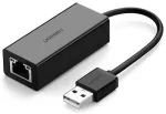 Ugreen i&scaron;orinė tinklo plok&scaron;tė RJ45 - USB 2.0 100 Mbps Ethernet, juoda (CR110 20254)