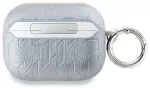 Karl Lagerfeld PU Embossed Karl and Choupette Heads dėklas AirPods 3, sidabrinis