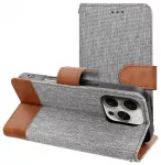 Jeans knyginio tipo telefono dėklas iPhone 17 Air pilkas