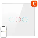 Smart Light Switch WiFi Avatto TS02-EU-W3 3 Way TUYA (white)