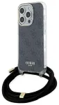 Guess GUHCP15XHC4SEK Crossbody Cord 4G Print Aizsargapvalks priek&scaron; iPhone 15 Pro Max 6.7" / melns