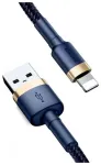 Baseus Cafule USB to Lightning Kabelis 2,4A 1m / zeltaini tum&scaron;i zils