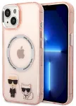 Karl Lagerfeld KLHMP14MHKCP Karl & Choupette Alumi Aizsargapvalks priek&scaron; iPhone 14 Plus / 15 Plus 6,7" / rozā